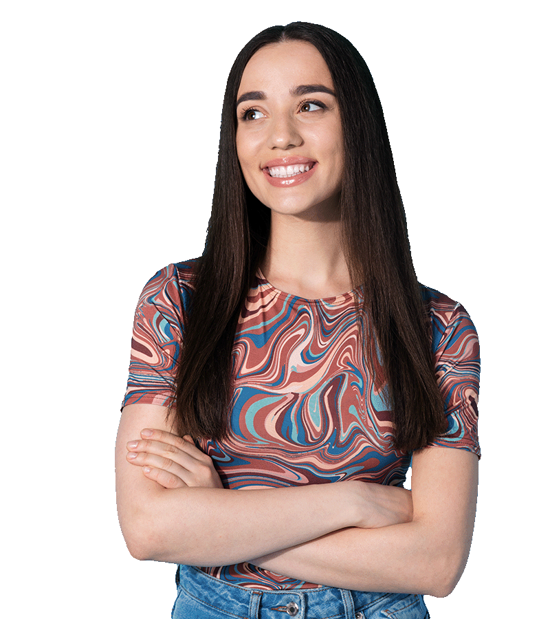 A young woman smiling warmly